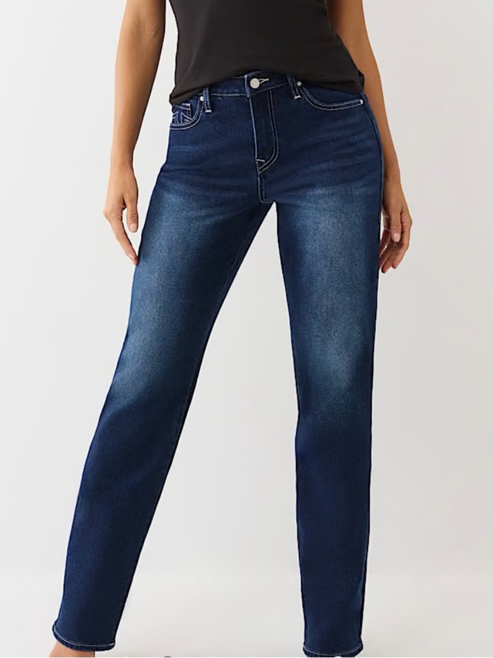 True Religion Women's Sarah High-Rise Dark Blue Jeans Sz 28